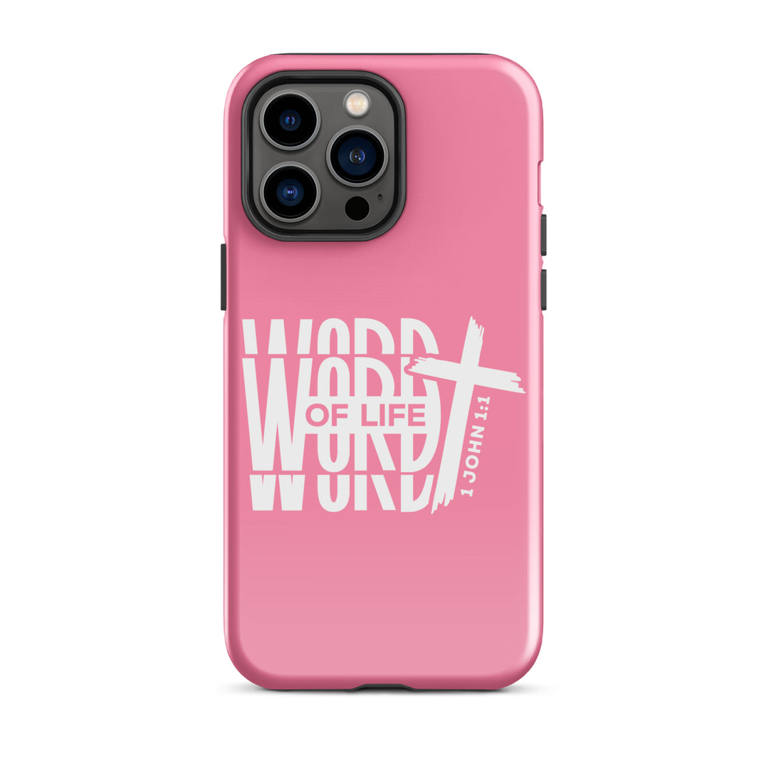 Christian Phone Case Word of Life Cross Pink for iPhone® iPhone® Phone Cases Glossy iPhone 14 Pro Max 