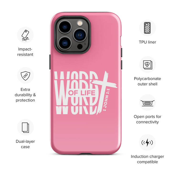 Christian Phone Case Word of Life Cross Pink for iPhone® iPhone® Phone Cases   