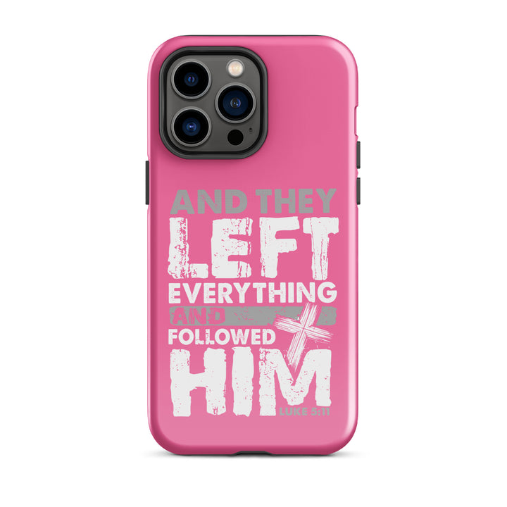 Christian Phone Case Left Everything Cross Pink for iPhone® iPhone® Phone Cases Glossy iPhone 14 Pro Max 