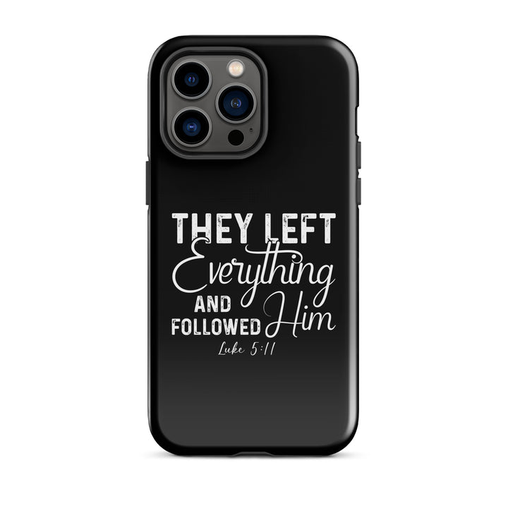 Christian Phone Case Left Everything Black for iPhone® iPhone® Phone Cases Glossy iPhone 14 Pro Max 