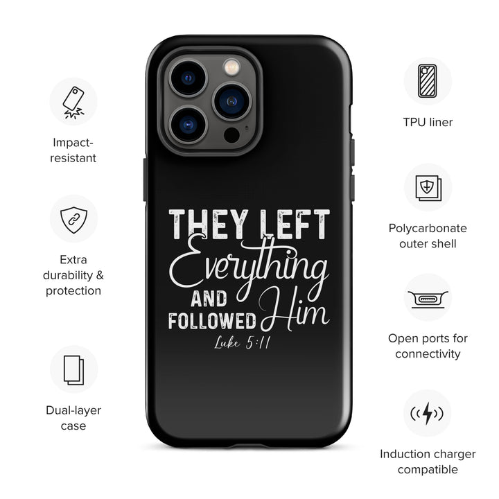 Christian Phone Case Left Everything Black for iPhone® iPhone® Phone Cases   