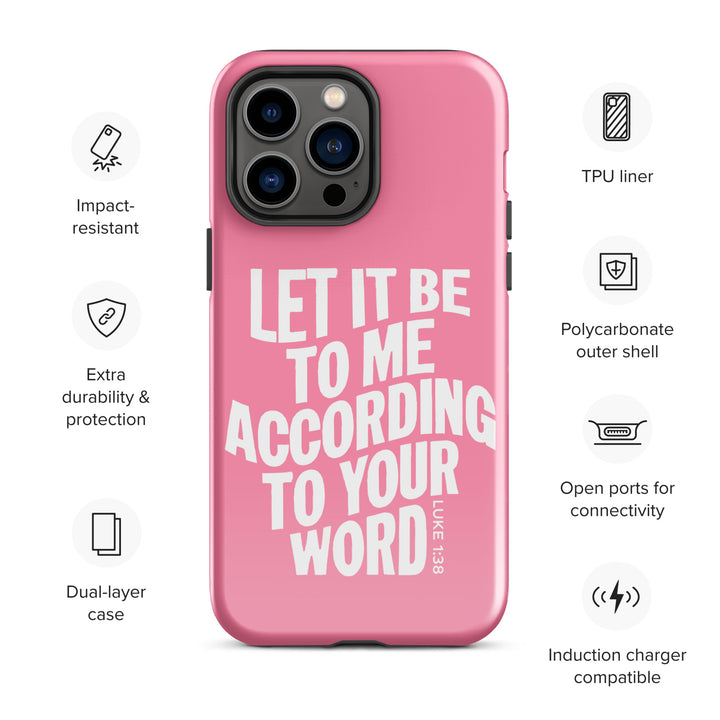 Christian Phone Case According To Your Word Pink  for iPhone® iPhone® Phone Cases   