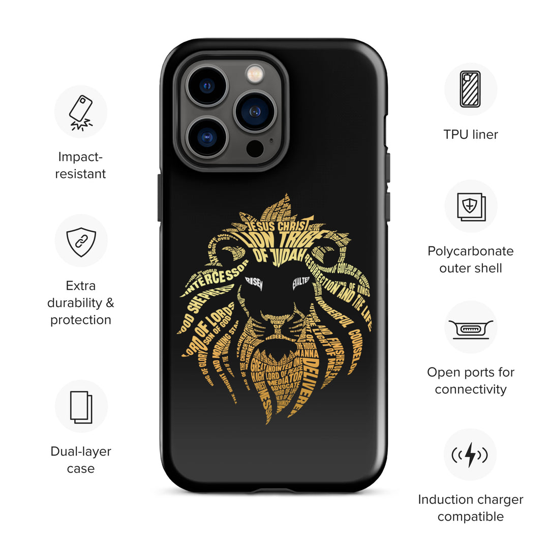 Christian Phone Case Lion Word Cloud Black for iPhone® iPhone® Phone Cases   