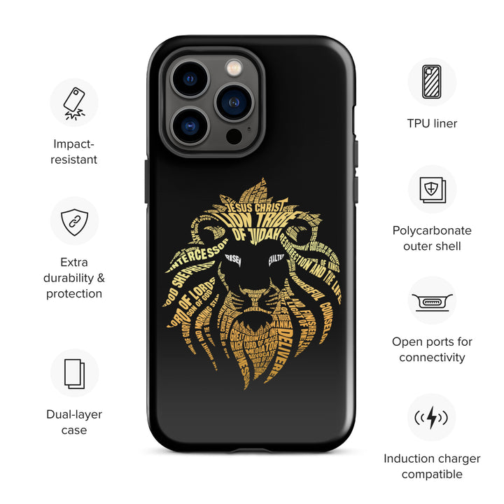 Christian Phone Case Lion Word Cloud Black for iPhone® iPhone® Phone Cases   