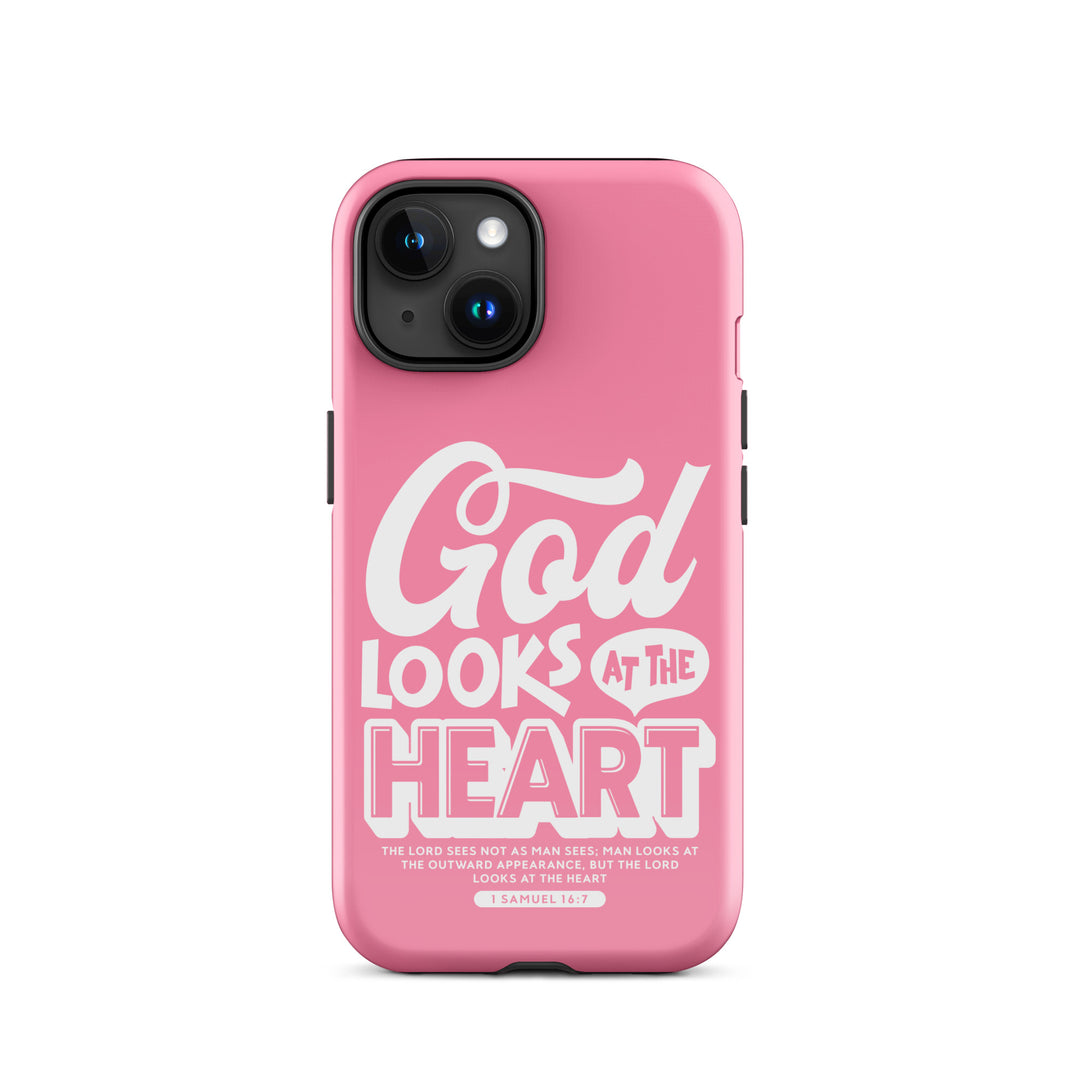 Christian Phone Case God Looks At Heart for iPhone® iPhone® Phone Cases Glossy iPhone 15 