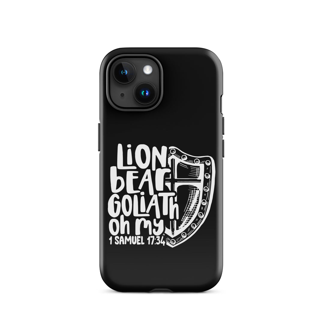 Christian Phone Case Lion Bear Goliath Oh My for iPhone® iPhone® Phone Cases Glossy iPhone 15 