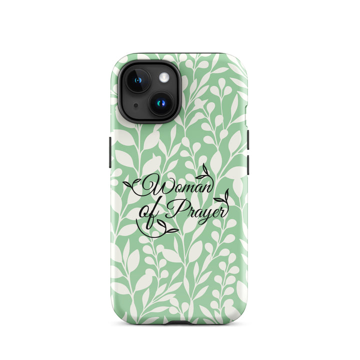 Christian Phone Case Woman of Prayer Green for iPhone® iPhone® Phone Cases Glossy iPhone 15 