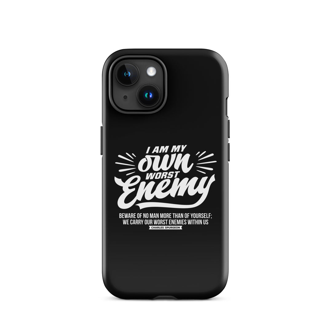 Christian Phone Case Worst Enemy Black for iPhone® iPhone® Phone Cases Glossy iPhone 15 