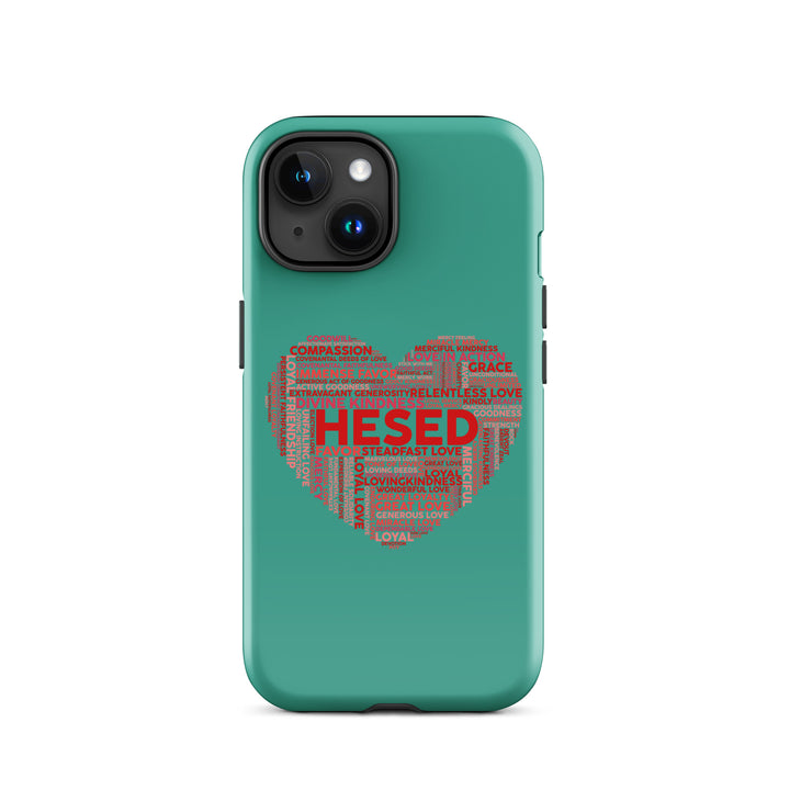 Christian Phone Case Hesed Heart Teal for iPhone® iPhone® Phone Cases Glossy iPhone 15 