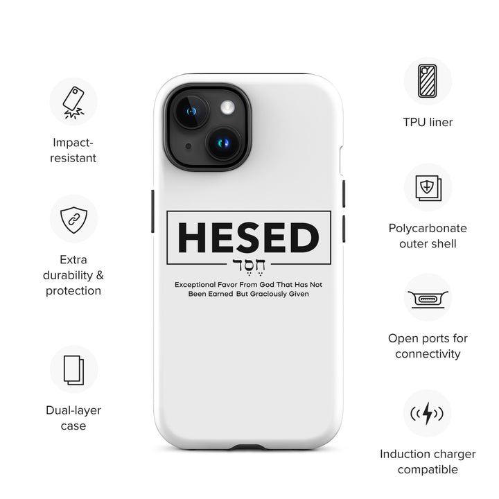 Christian Phone Case Hesed Hebrew Exceptional Favor White for iPhone® iPhone® Phone Cases   