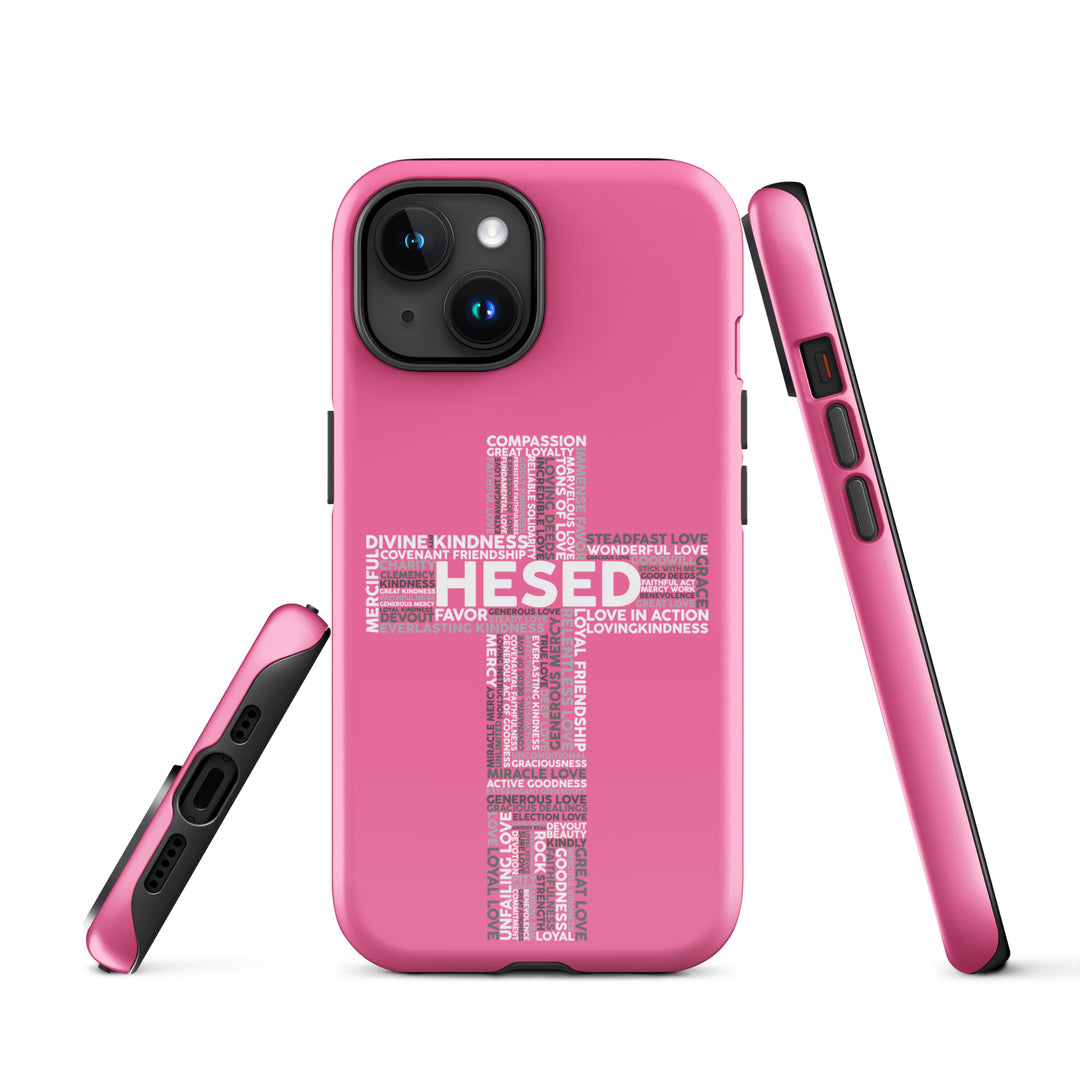 Christian Phone Case Hesed Cross Pink for iPhone® iPhone® Phone Cases   