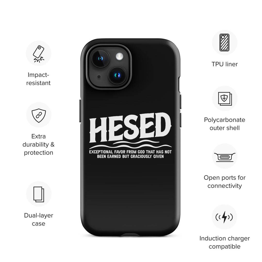 Christian Phone Case Hesed Exceptional Favor Black for iPhone® iPhone® Phone Cases   