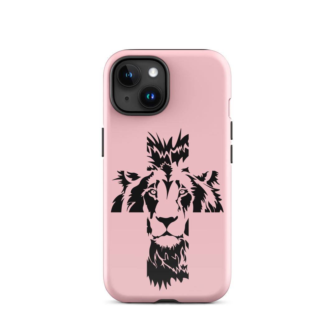 Christian Phone Case Aslan Cross Pink for iPhone® iPhone® Phone Cases Glossy iPhone 15 