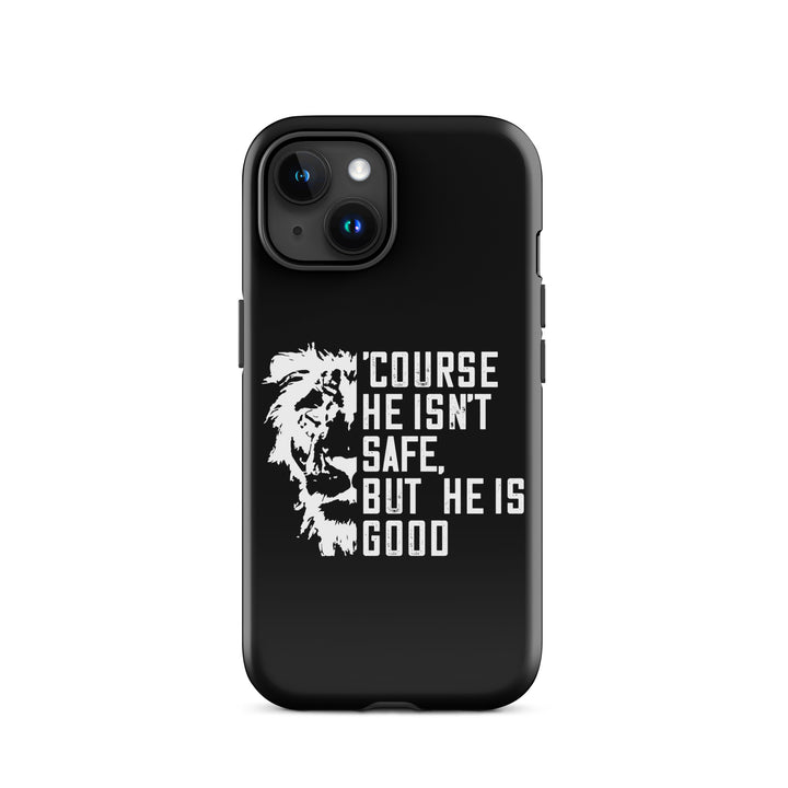 Christian Phone Case for iPhone® 'Course He Isn't Safe Black iPhone® Phone Cases Glossy iPhone 15 