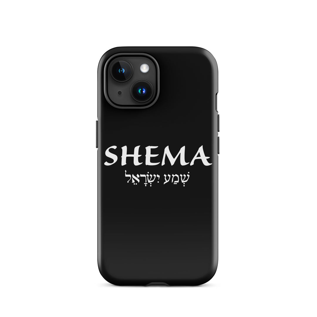 Christian Phone Case Shema Hebrew Black for iPhone® iPhone® Phone Cases Glossy iPhone 15 