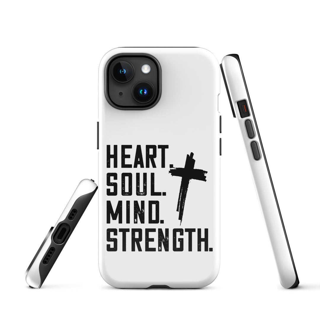 Christian Phone Case Heart Soul Mind Strength White for iPhone® iPhone® Phone Cases   