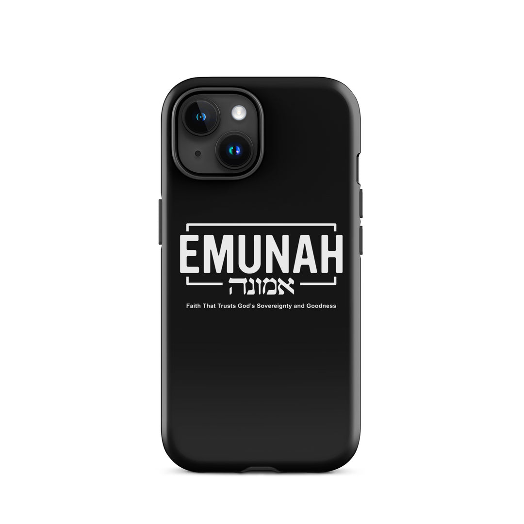 Christian Phone Case Emunah Faith That Trusts Black for iPhone® iPhone® Phone Cases Glossy iPhone 15 