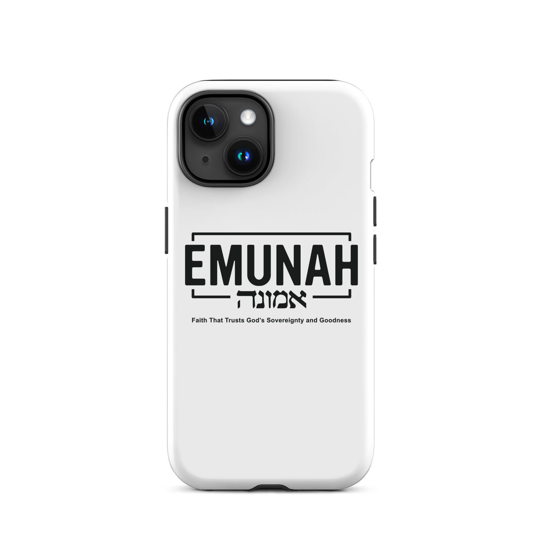 Christian Phone Case Emunah Faith That Trusts White for iPhone® iPhone® Phone Cases Glossy iPhone 15 