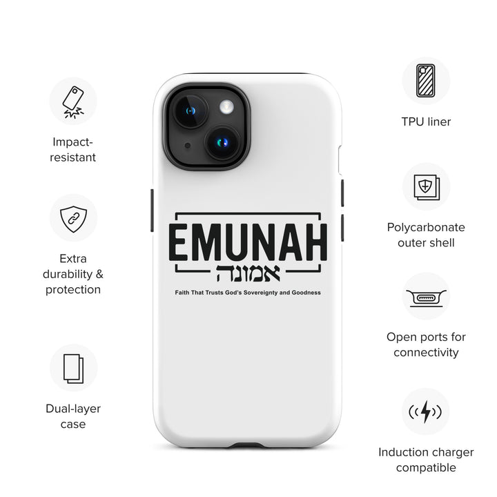 Christian Phone Case Emunah Faith That Trusts White for iPhone® iPhone® Phone Cases   