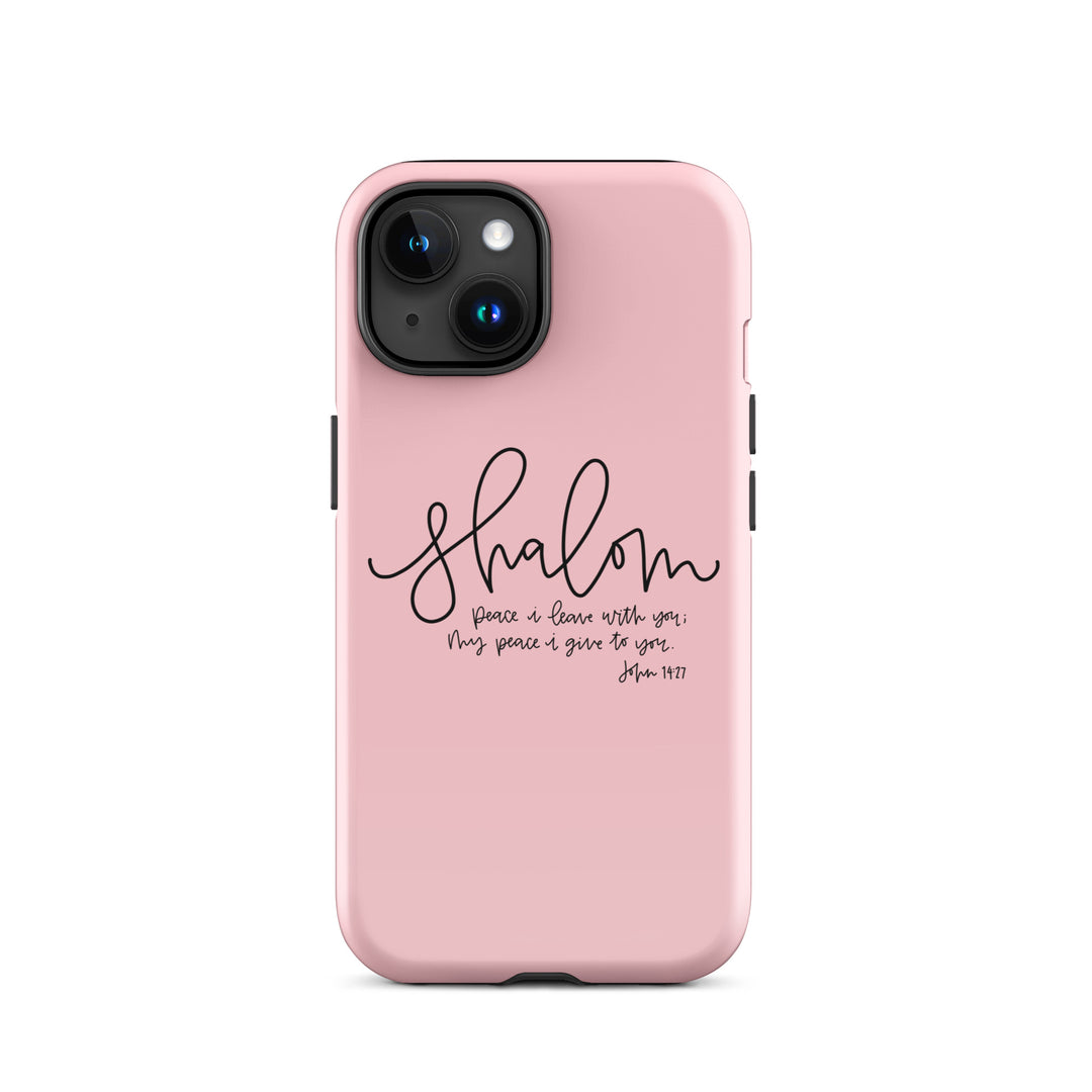 Christian Phone Case Shalom Pink for iPhone® iPhone® Phone Cases Glossy iPhone 15 