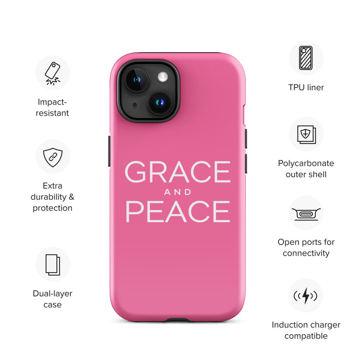 Christian Phone Case Grace and Peace Pink for iPhone® iPhone® Phone Cases   