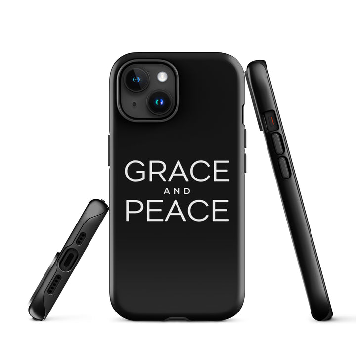 Christian Phone Case Grace and Peace Black for iPhone® iPhone® Phone Cases   