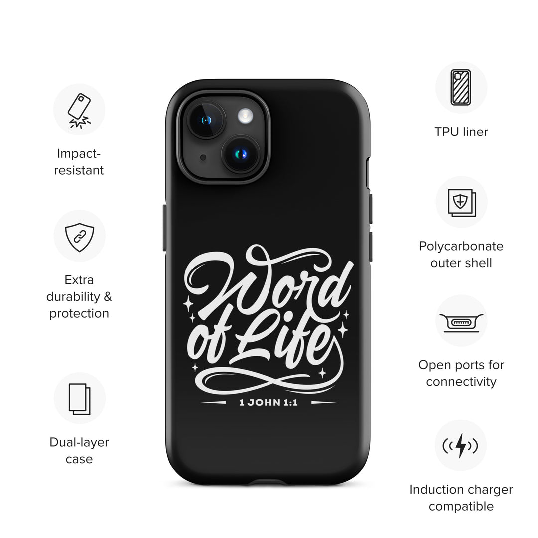 Christian Phone Case Word of Life Black for iPhone® iPhone® Phone Cases   