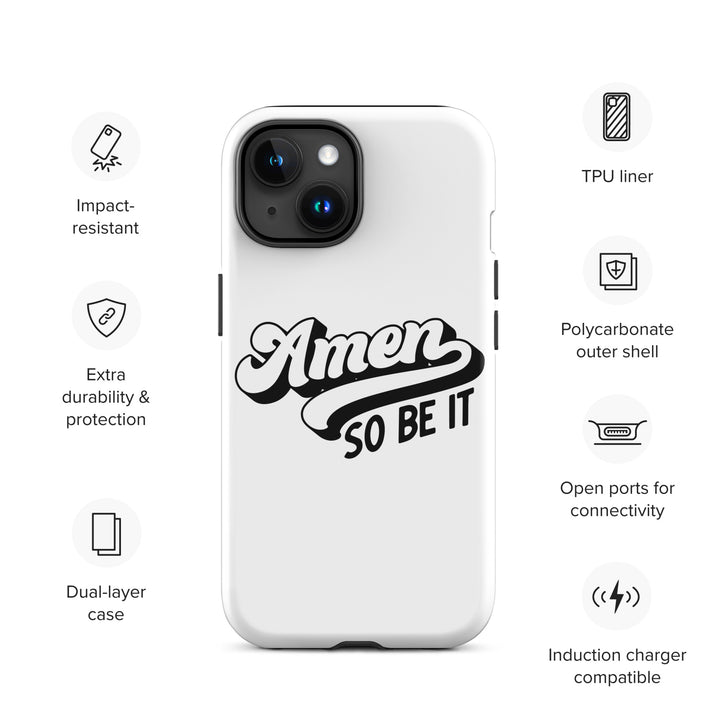 Christian Phone Case Amen So Be It White for iPhone® iPhone® Phone Cases   