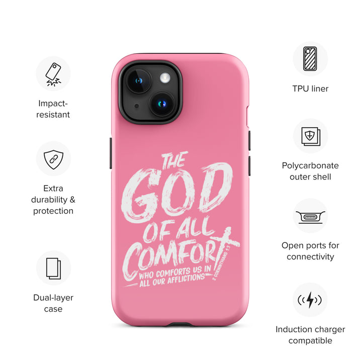 Christian Phone Case God of All Comfort Pink for iPhone® iPhone® Phone Cases   