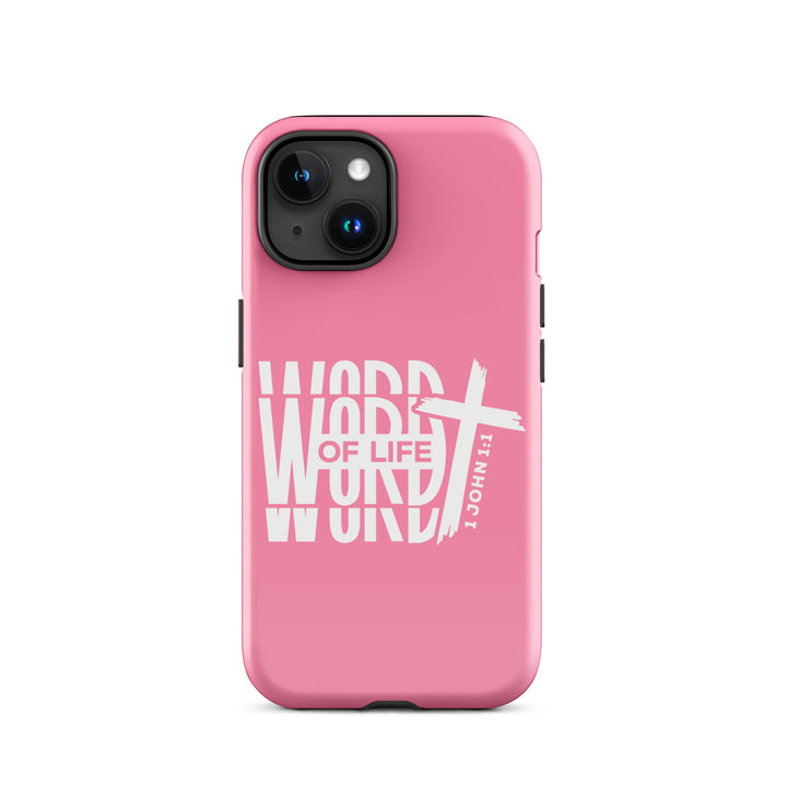 Christian Phone Case Word of Life Cross Pink for iPhone® iPhone® Phone Cases Glossy iPhone 15 