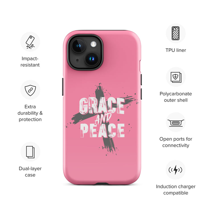 Christian Phone Case Grace and Peace Cross Pink for iPhone® iPhone® Phone Cases   