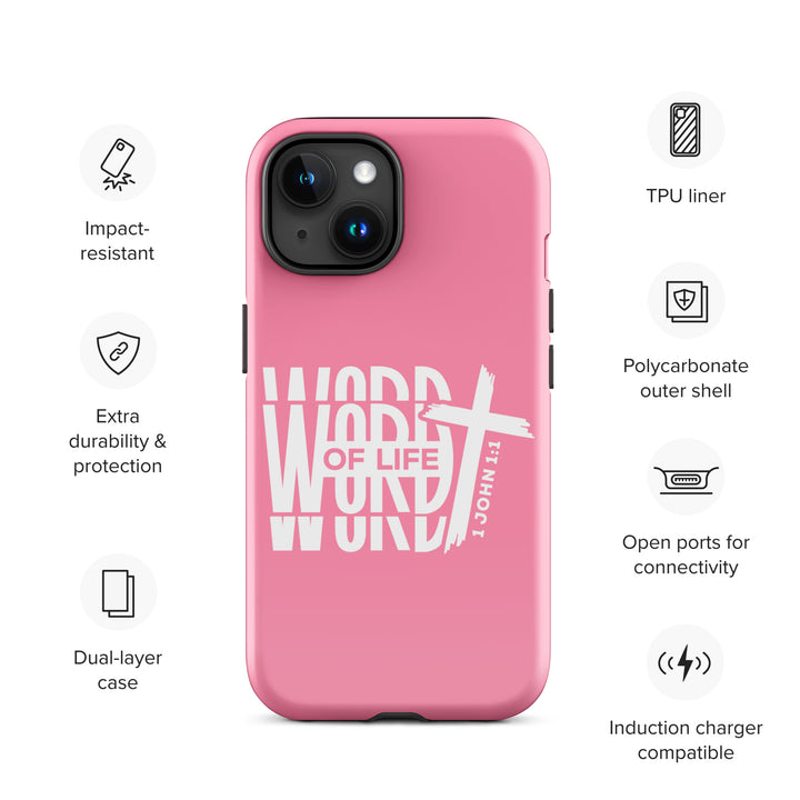 Christian Phone Case Word of Life Cross Pink for iPhone® iPhone® Phone Cases   