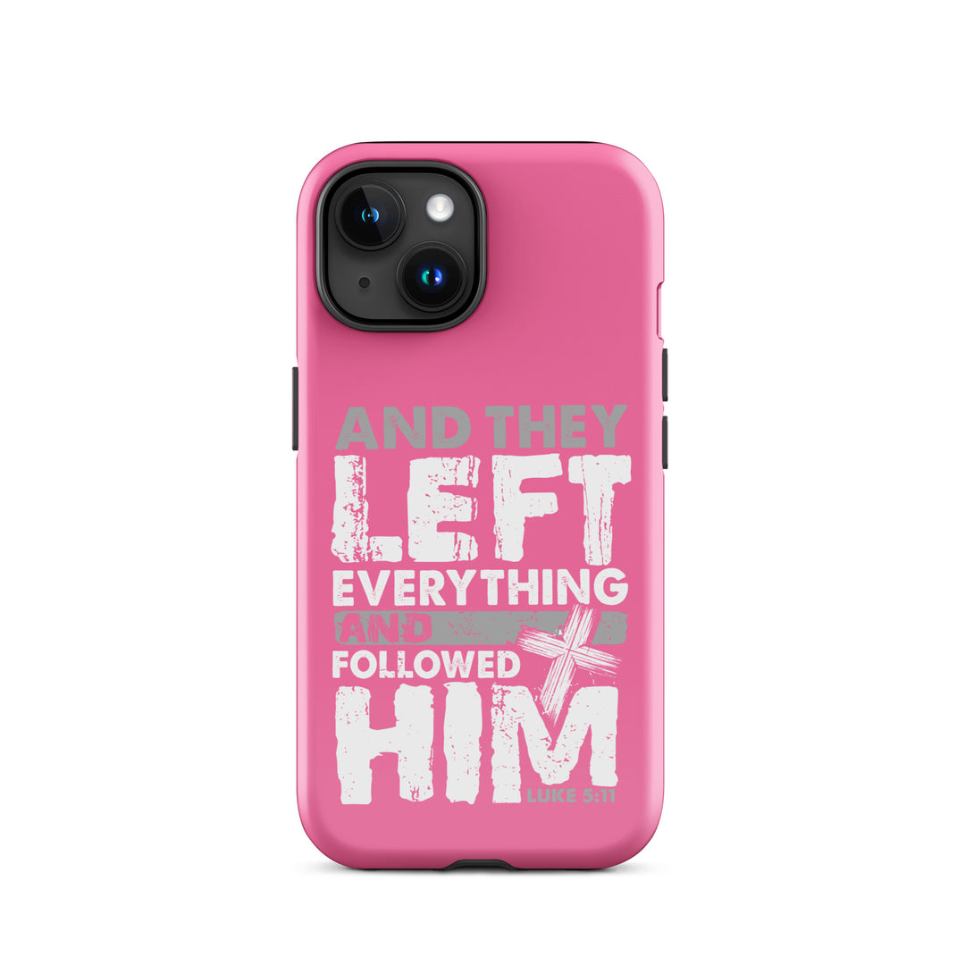 Christian Phone Case Left Everything Cross Pink for iPhone® iPhone® Phone Cases Glossy iPhone 15 