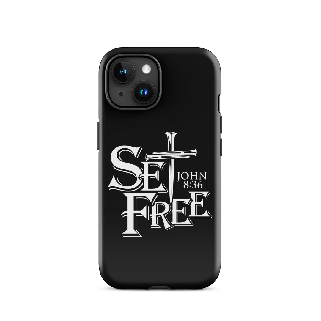 Christian Phone Case Set Free Black for iPhone® iPhone® Phone Cases Glossy iPhone 15 