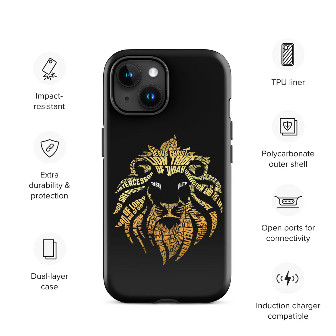 Christian Phone Case Lion Word Cloud Black for iPhone® iPhone® Phone Cases   