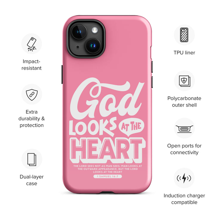 Christian Phone Case God Looks At Heart for iPhone® iPhone® Phone Cases   