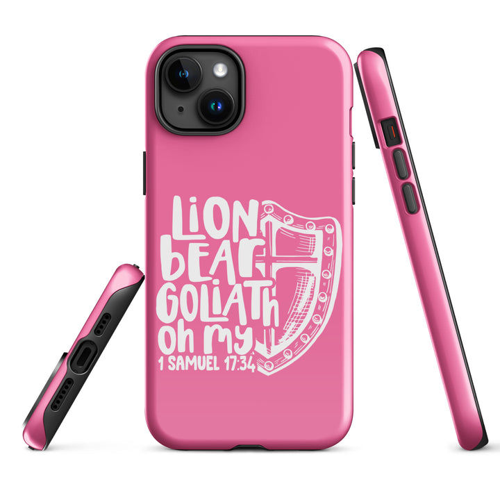 Christian Phone Case Lion Bear Goliath Oh My Pink for iPhone® iPhone® Phone Cases   