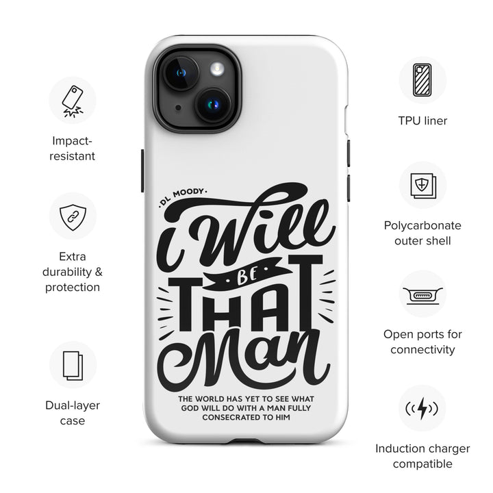 Christian Phone Case I Will Be That Man White for iPhone® iPhone® Phone Cases   