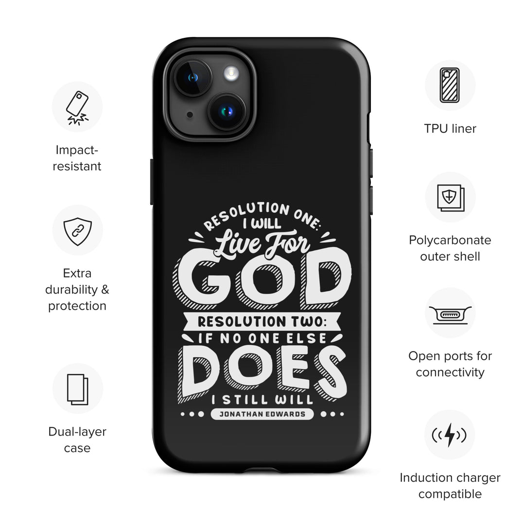 Christian Phone Case Live For God Black for iPhone® iPhone® Phone Cases   