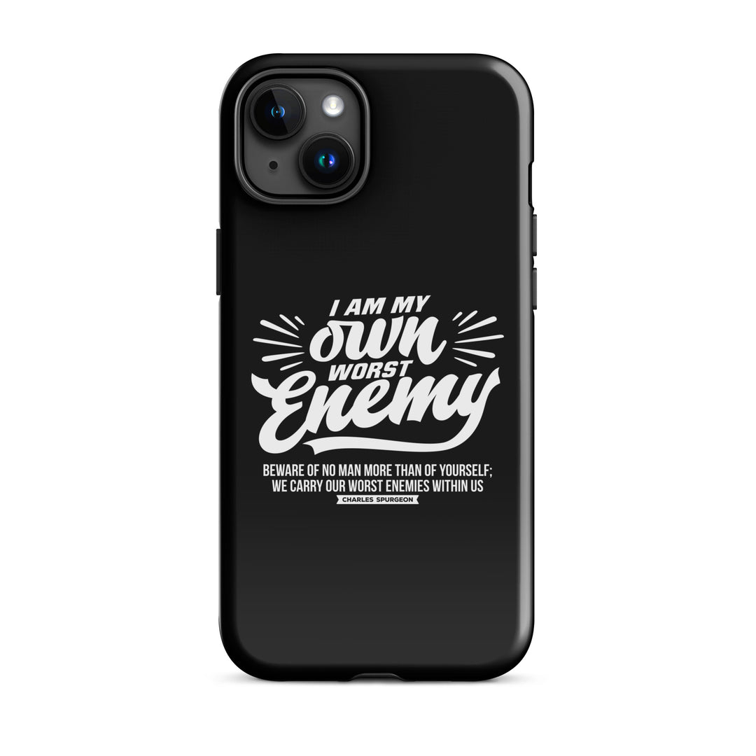 Christian Phone Case Worst Enemy Black for iPhone® iPhone® Phone Cases Glossy iPhone 15 Plus 