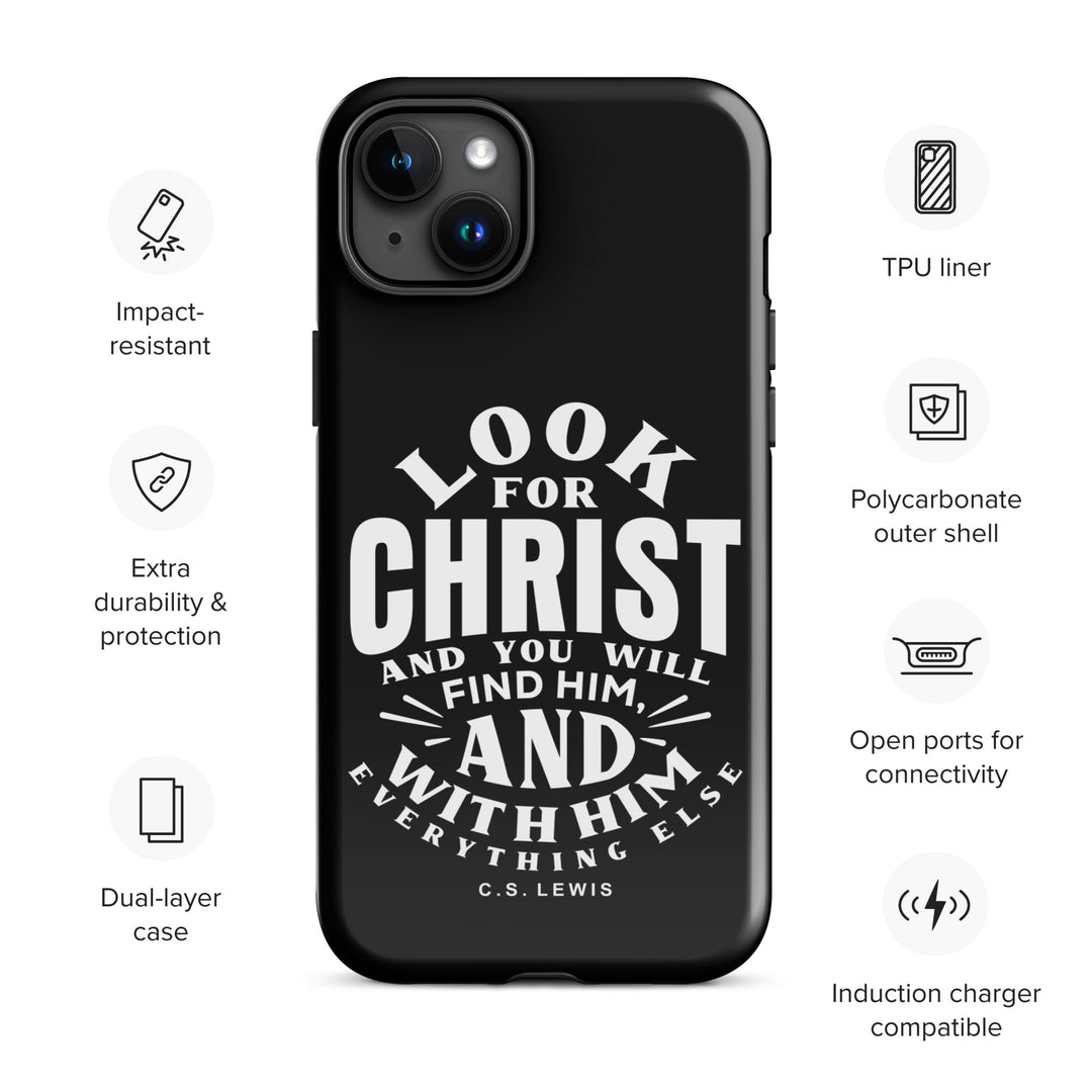 Christian Phone Case Look For Christ Black for iPhone® iPhone® Phone Cases   