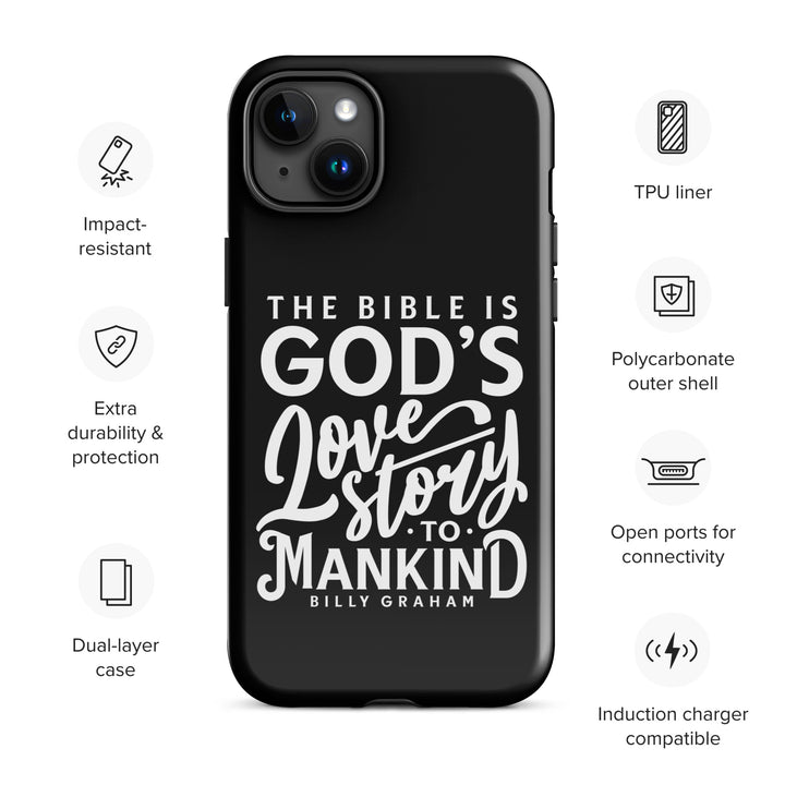 Christian Phone Case God's Love Story Black for iPhone® iPhone® Phone Cases   