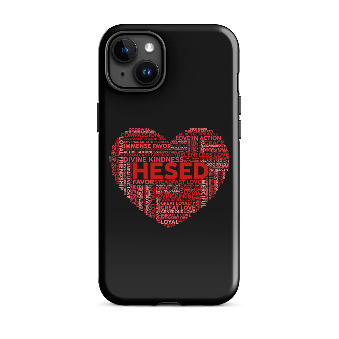 Christian Phone Case Hesed Heart Black for iPhone® iPhone® Phone Cases Glossy iPhone 15 Plus 