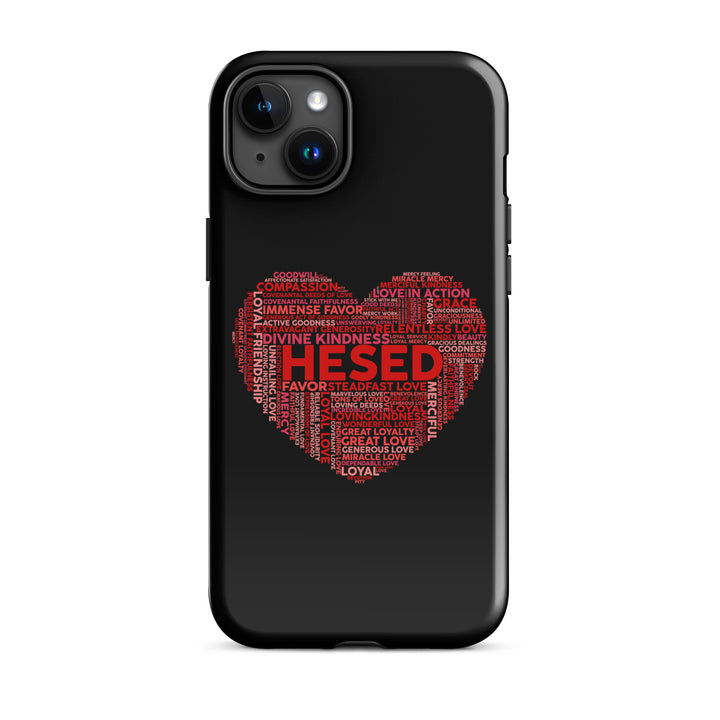 Christian Phone Case Hesed Heart Black for iPhone® iPhone® Phone Cases Glossy iPhone 15 Plus 