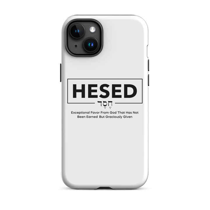 Christian Phone Case Hesed Hebrew Exceptional Favor White for iPhone® iPhone® Phone Cases Glossy iPhone 15 Plus 