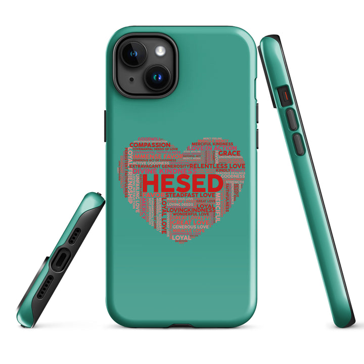 Christian Phone Case Hesed Heart Teal for iPhone® iPhone® Phone Cases   