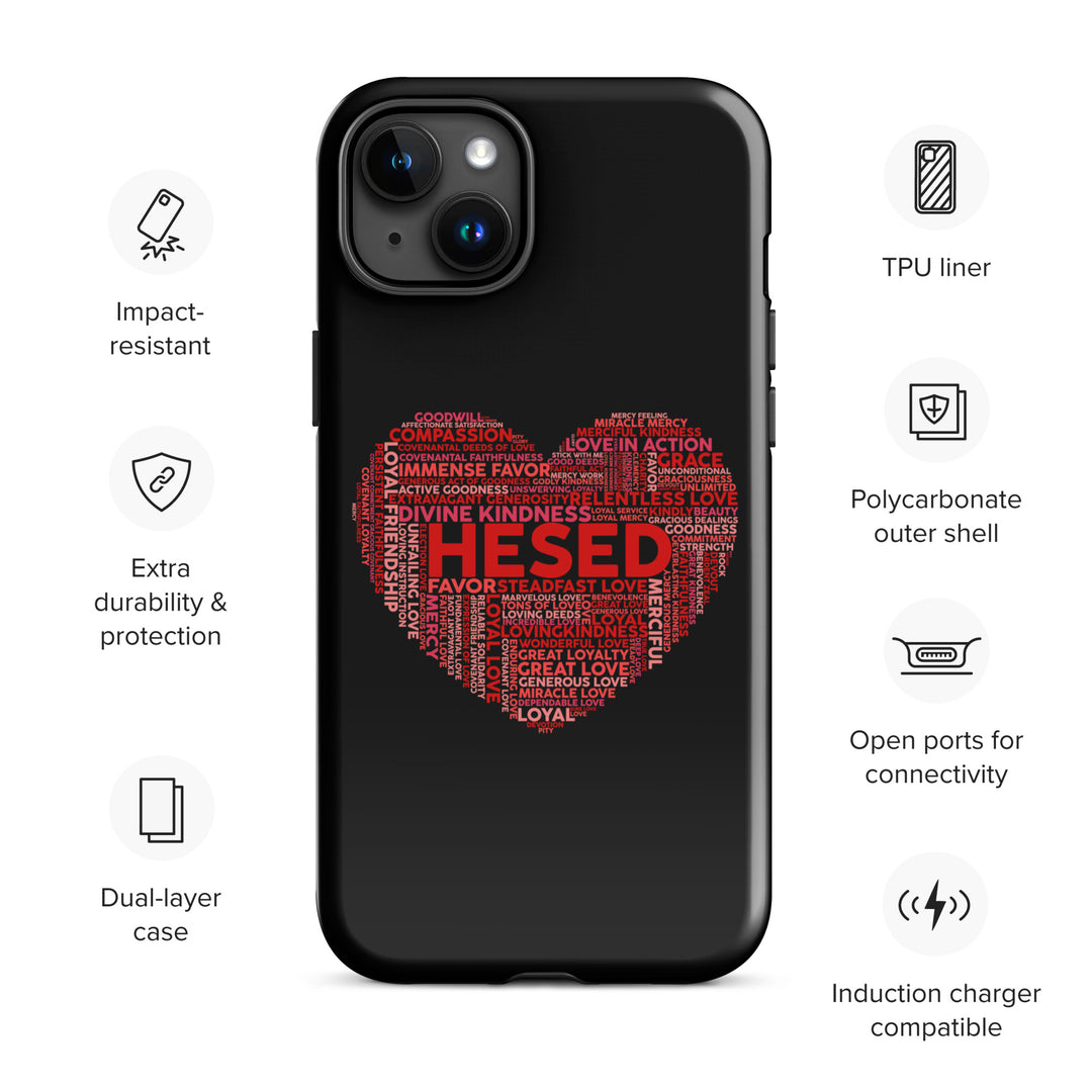 Christian Phone Case Hesed Heart Black for iPhone® iPhone® Phone Cases   