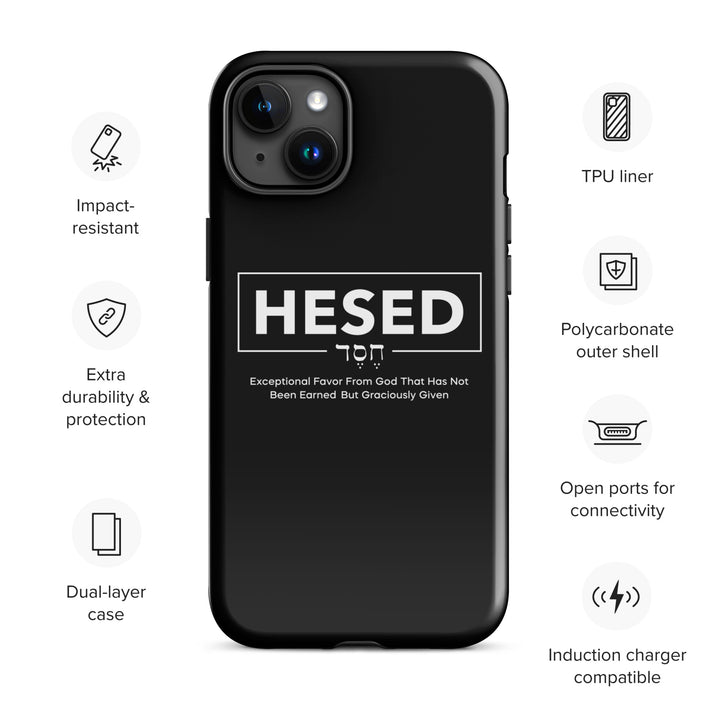 Christian Phone Case Hesed Hebrew Exceptional Favor Black for iPhone® iPhone® Phone Cases   