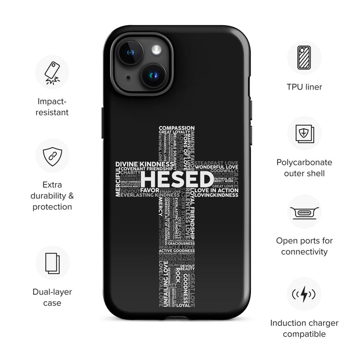 Christian Phone Case Hesed Cross Black for iPhone® iPhone® Phone Cases   