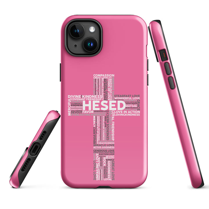 Christian Phone Case Hesed Cross Pink for iPhone® iPhone® Phone Cases   